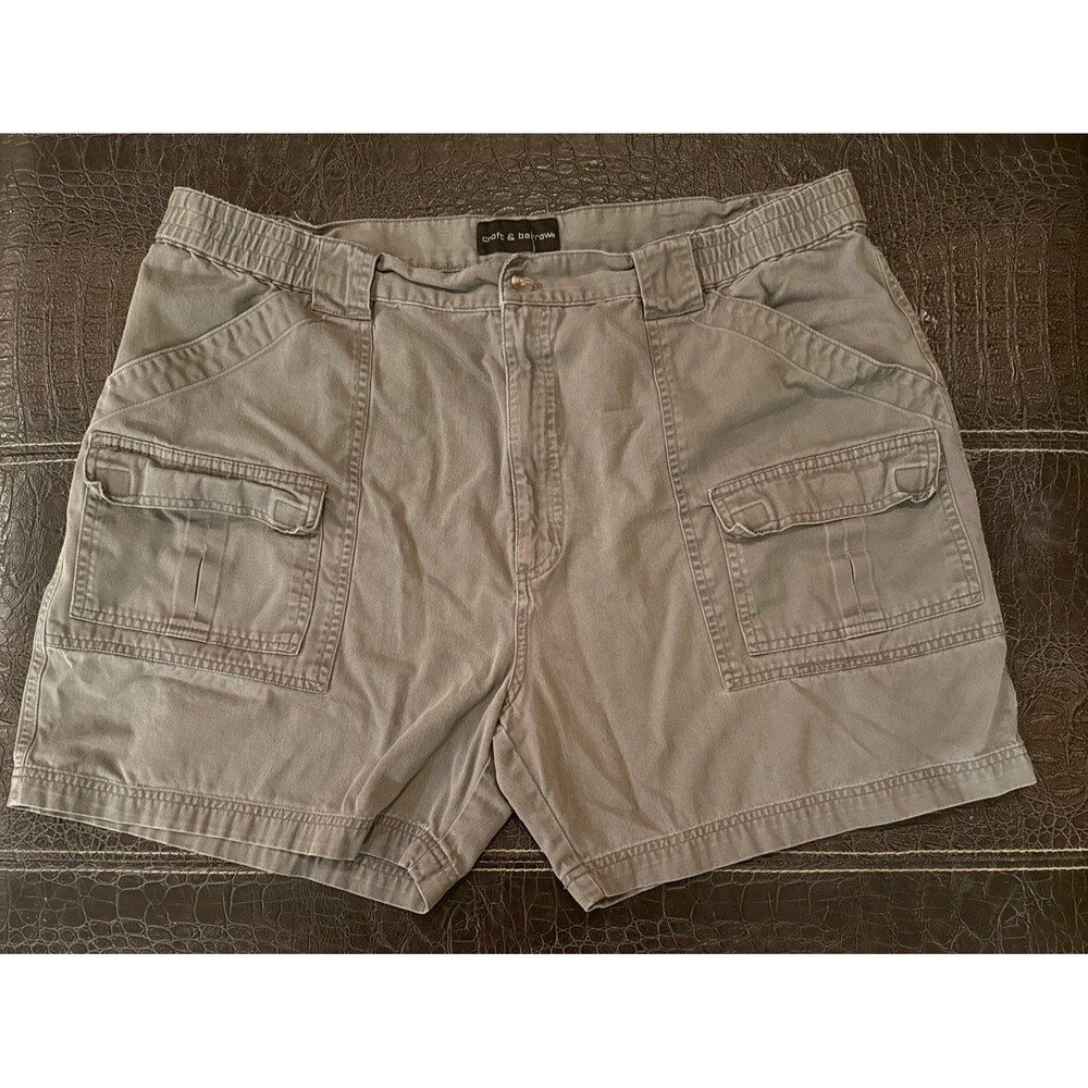 Croft & Barrow Cargo Shorts Men's 40 Zipper Fly Half Elastic Waist Pockets